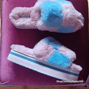 Cape Robbin Pastel Furry Platform Slides